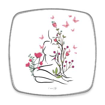 A fleurs de peau - Magnet carré - blanc - Devant