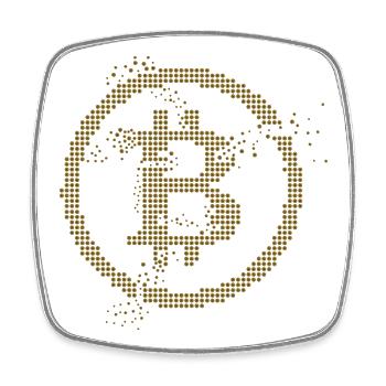 Bitcoin - Magnet carré - blanc - Devant