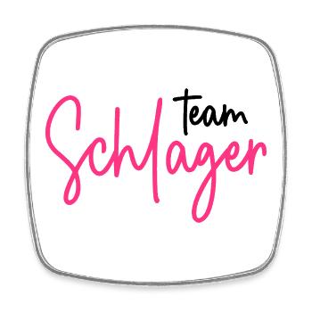 Team Schlager - Schlagerparty - Schlagermusik - Viereckiger Kühlschrankmagnet - Weiß - Vorne