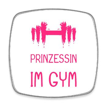 Princess Gym saying - Princess in the gym - Square fridge magnet - white - Front