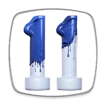 NO. 11 NUMBER 11 BLUE WHITE 11TH BIRTHDAY - Square fridge magnet - white - Front