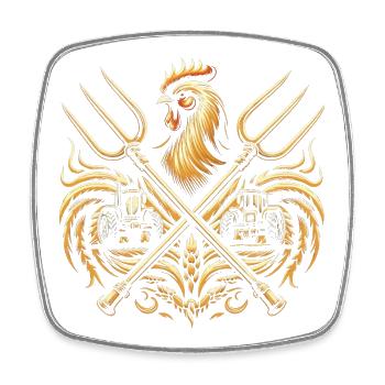 Farmer Logo - Square fridge magnet - white - Front