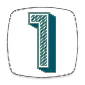 1. 1 JAHR. 1. JAHRESTAG - Viereckiger Kühlschrankmagnet - Weiß - Vorne