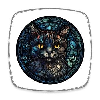Pixie Bob Katzenrasse Aquarellglas - Viereckiger Kühlschrankmagnet - Weiß - Vorne