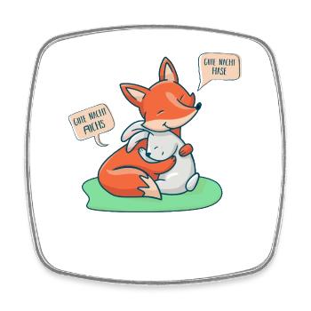 Da wo sich Fuchs und Hase 'Gute Nacht' sagen - Viereckiger Kühlschrankmagnet - Weiß - Vorne