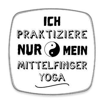 mittelfinger yoga - Viereckiger Kühlschrankmagnet - Weiß - Vorne