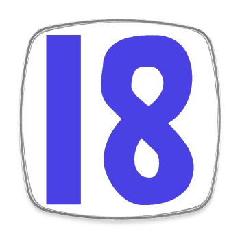 18. 18 JAHRE ALT. 18-JÄHRIGES JUBILÄUM. GEBURTSTAG 18 JAHRE. - Viereckiger Kühlschrankmagnet - Weiß - Vorne