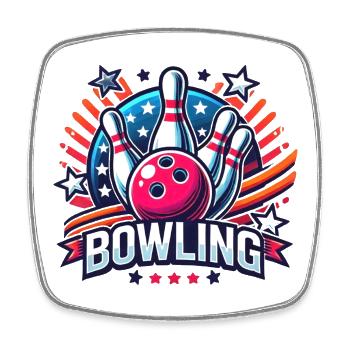 Bowling Logo - Square fridge magnet - white - Front