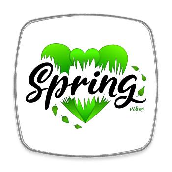 Frühling Frühlingsanfang Herzen - Viereckiger Kühlschrankmagnet - Weiß - Vorne