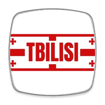 Tiflis Stadt mit georgischem Flaggendesign - Viereckiger Kühlschrankmagnet - Weiß - Vorne