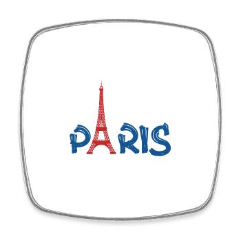 PARIS - Viereckiger Kühlschrankmagnet - Weiß - Vorne