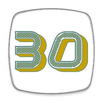30 - Square fridge magnet - white - Front