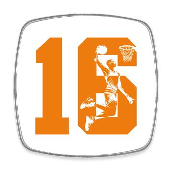 NUMÉRO 16 : 16E ANNIVERSAIRE DE BASKET-BALL - Magnet carré - blanc - Devant