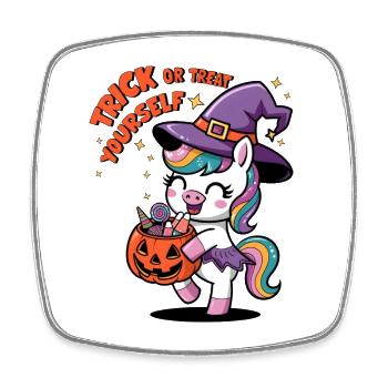 Trick Or Treat Yourself - Square fridge magnet - white - Front