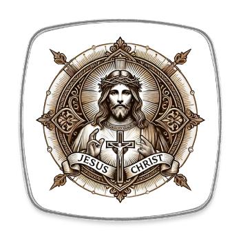 Logo de l’Antiq de Jésus-Christ - Magnet carré - blanc - Devant