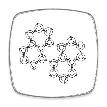Hexa Design - Square fridge magnet - white - Front