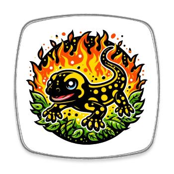 Fire salamander - Square fridge magnet - white - Front