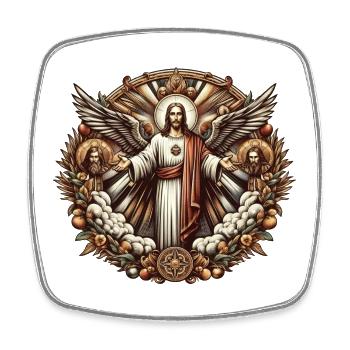 Logo de Jésus-Christ - Magnet carré - blanc - Devant