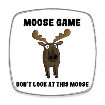 Moose Game - Don't look at this Moose - Viereckiger Kühlschrankmagnet - Weiß - Vorne