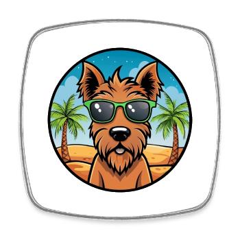 Irish Terrier Hunderasse Cartoon Sonnenbrille Strand - Viereckiger Kühlschrankmagnet - Weiß - Vorne
