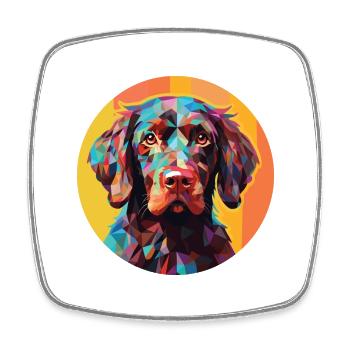 Pudelpointer Hunderasse Aquarell Illustration - Viereckiger Kühlschrankmagnet - Weiß - Vorne