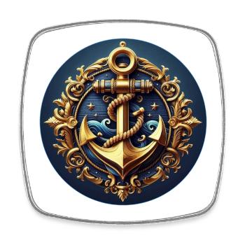 Logo d’ancre - Magnet carré - blanc - Devant