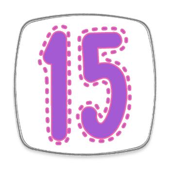 15. 15 YEARS. 15th ANNIVERSARY. 15 YEAR ANNIVERSARY. - Square fridge magnet - white - Front