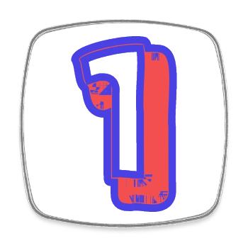 1. 1 AN. 1er ANNIVERSAIRE. ANNIVERSAIRE 1 AN - Magnet carré - blanc - Devant