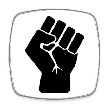 Raised Fist of Solidarity - Square fridge magnet - white - Front