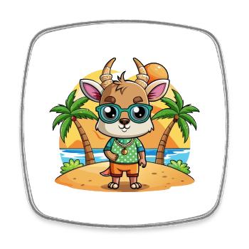 Antilope Lustige Cartoon Sommer Strand Sonnenbrille - Viereckiger Kühlschrankmagnet - Weiß - Vorne