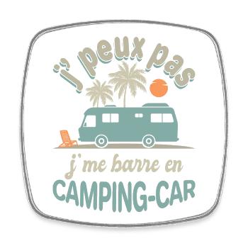 Camping-Car Je Me Barre Humour Voyage Liberté - Magnet carré - blanc - Devant