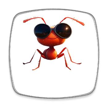 fourmi fourmi de forêt fourmi de feu insecte fourmis mignonnes - Magnet carré - blanc - Devant