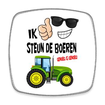 farmers protest with enough is enough for the farmers - Square fridge magnet - white - Front