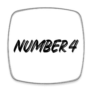Number 4 - vier - vierter - vierte - 4 - Nummer 4 - Viereckiger Kühlschrankmagnet - Weiß - Vorne