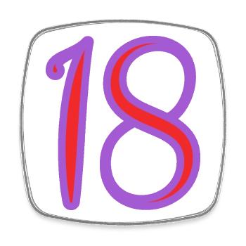 18. 18 JAHRE ALT. 18-JÄHRIGES JUBILÄUM. GEBURTSTAG 18 JAHRE. - Viereckiger Kühlschrankmagnet - Weiß - Vorne