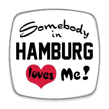 hamburg - Viereckiger Kühlschrankmagnet - Weiß - Vorne