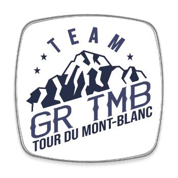 GR TMB Tour du Mont Blanc Randonnée Trek - Magnet carré - blanc - Devant