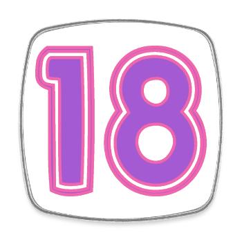 18. 18 JAHRE ALT. 18-JÄHRIGES JUBILÄUM. GEBURTSTAG 18 JAHRE. - Viereckiger Kühlschrankmagnet - Weiß - Vorne