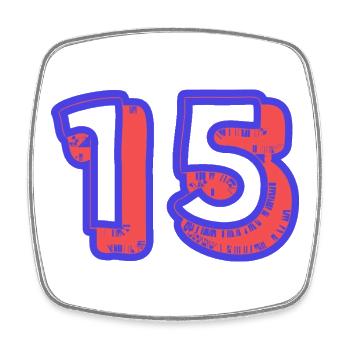 15. 15 ANS. 15e ANNIVERSAIRE. ANNIVERSAIRE 15 ANS. - Magnet carré - blanc - Devant