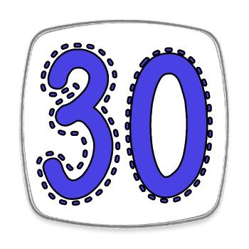 30. 30 YEARS. 30th ANNIVERSARY. 30 YEARS ANNIVERSARY. - Square fridge magnet - white - Front