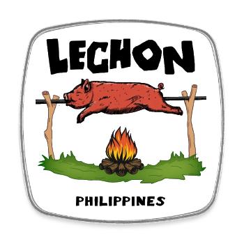 Lechon Philippines Cochon de lait Cebu Manille Cadeau - Magnet carré - blanc - Devant