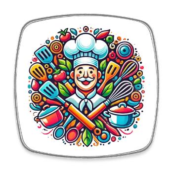 Chef Logo - Square fridge magnet - white - Front