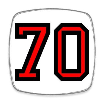 70. 70 YEARS. 70th ANNIVERSARY. 70 YEARS ANNIVERSARY. - Square fridge magnet - white - Front