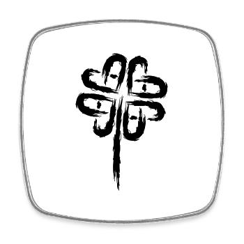 Kleeblatt Symbol Keltische Symbole - Viereckiger Kühlschrankmagnet - Weiß - Vorne