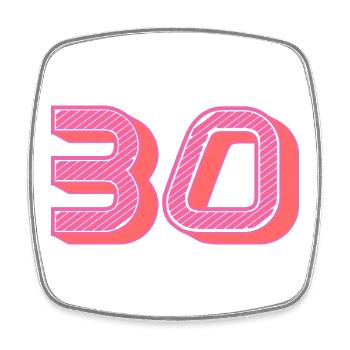 30. 30 YEARS. 30th ANNIVERSARY. 30 YEARS ANNIVERSARY. - Square fridge magnet - white - Front