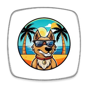 Magyar Agar Hunderasse Cartoon Sonnenbrille Strand - Viereckiger Kühlschrankmagnet - Weiß - Vorne