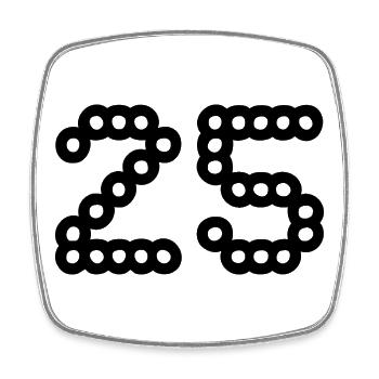 25. 25 YEARS. 25th ANNIVERSARY. 25 YEARS ANNIVERSARY. - Square fridge magnet - white - Front
