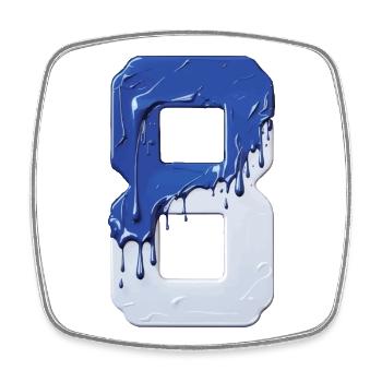 NR. 8 NUMMER 8 BLAU WEIß 8. GEBURTSTAG - Viereckiger Kühlschrankmagnet - Weiß - Vorne