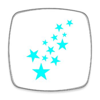 Stern Sternchen Muster Symbol - Viereckiger Kühlschrankmagnet - Weiß - Vorne