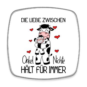 Onkel Nichte Liebe Spruch Kuh Kühe Familie - Viereckiger Kühlschrankmagnet - Weiß - Vorne